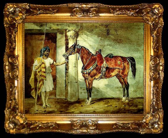 framed  charles emile callande cheval arabe, ta009-2